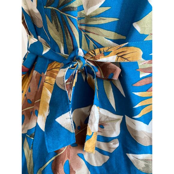 Expressions Dress Vintage Women Size Small Tropical 90s Midi Floral Button - Picture 6 of 8